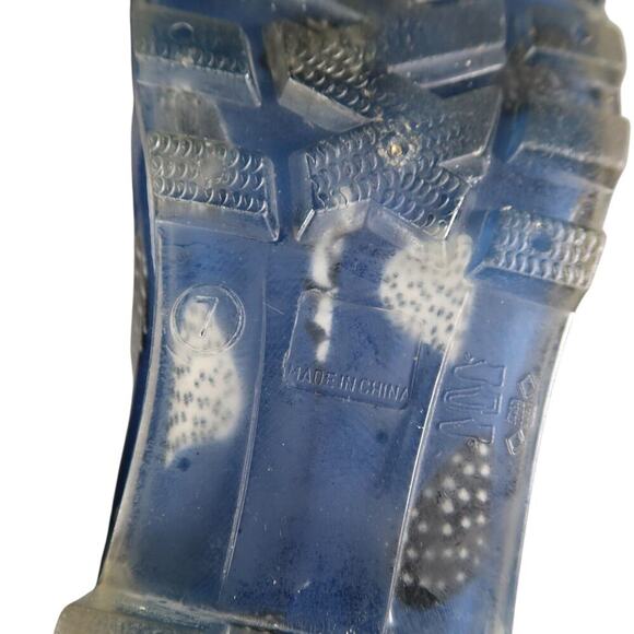 Toms Shoes Womens 7 Rain Boots Rubber Print Pull On Cabrilla Round Toe Blue Tall - Picture 15 of 15